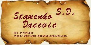 Stamenko Dačević vizit kartica